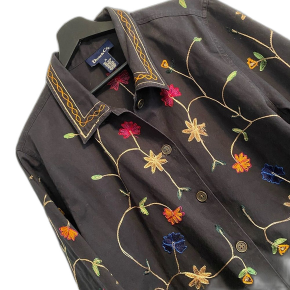 Floral Embroidered Jacket AOP XL Boho Cottagecore Coquette Western Bohemian b1-6 - Picture 1 of 8